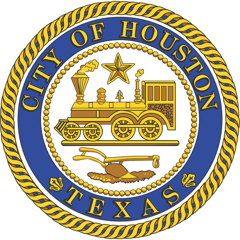 The Gold and Blue Seal of the City of Houston in Texas.